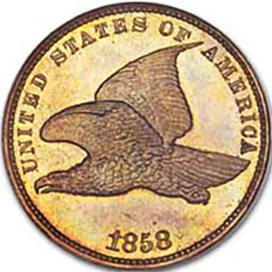 Collectible coin 1858-Flying-Eagle-Cent-210-h