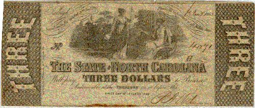 1862 Confederate State Of North Carolina 3 Bill Coinsite