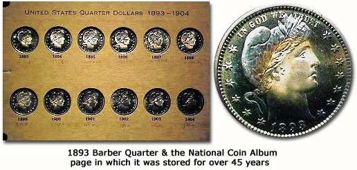 1893-barber-quarter-and-the-national-coin-album-in-which-it was-stored