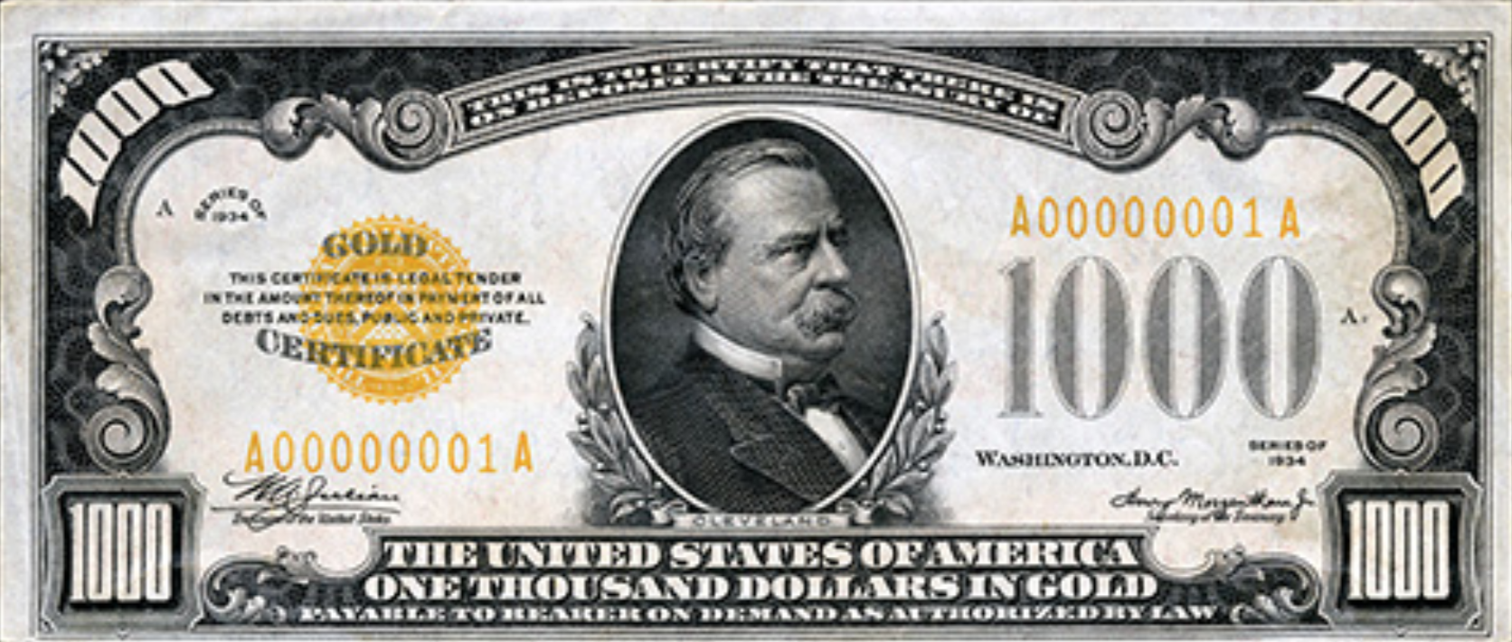 Specimen - $1000 Federal Reserve Note - CoinSite