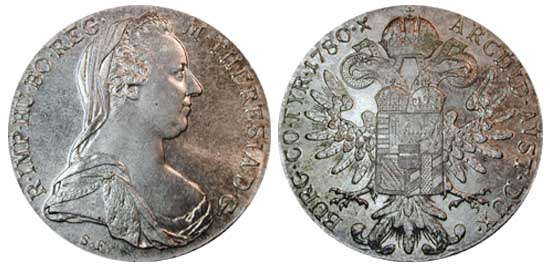 1780 Maria Theresa Thaler CoinSite