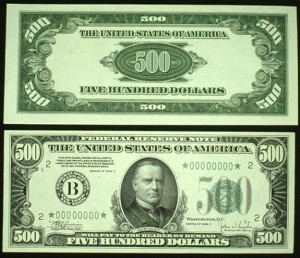 Specimen - $500 Federal Reserve Note - CoinSite